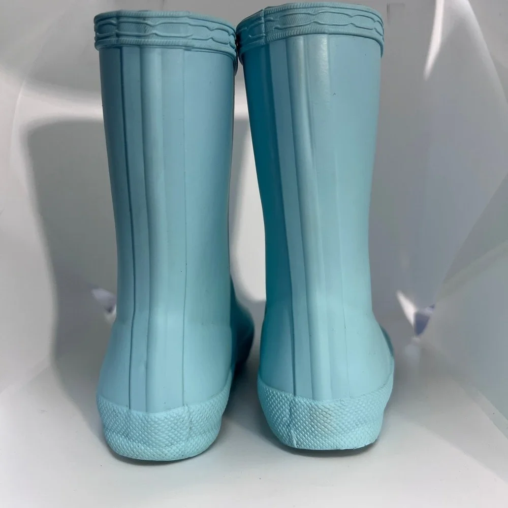 Hunter Kids First Classic Rain Boots Sky Blue Rubber Size 7 Toddler 8 Toddler